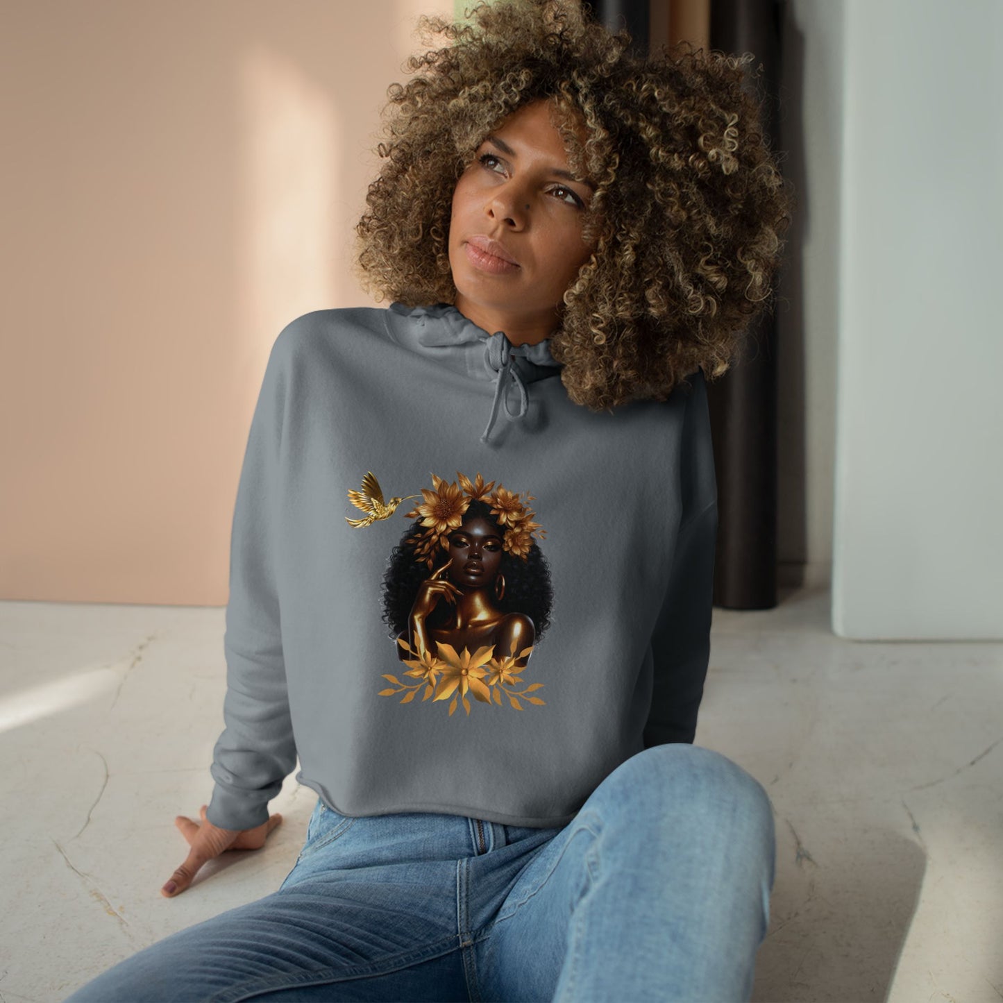 Queen Hummingbird Crop Hoodie