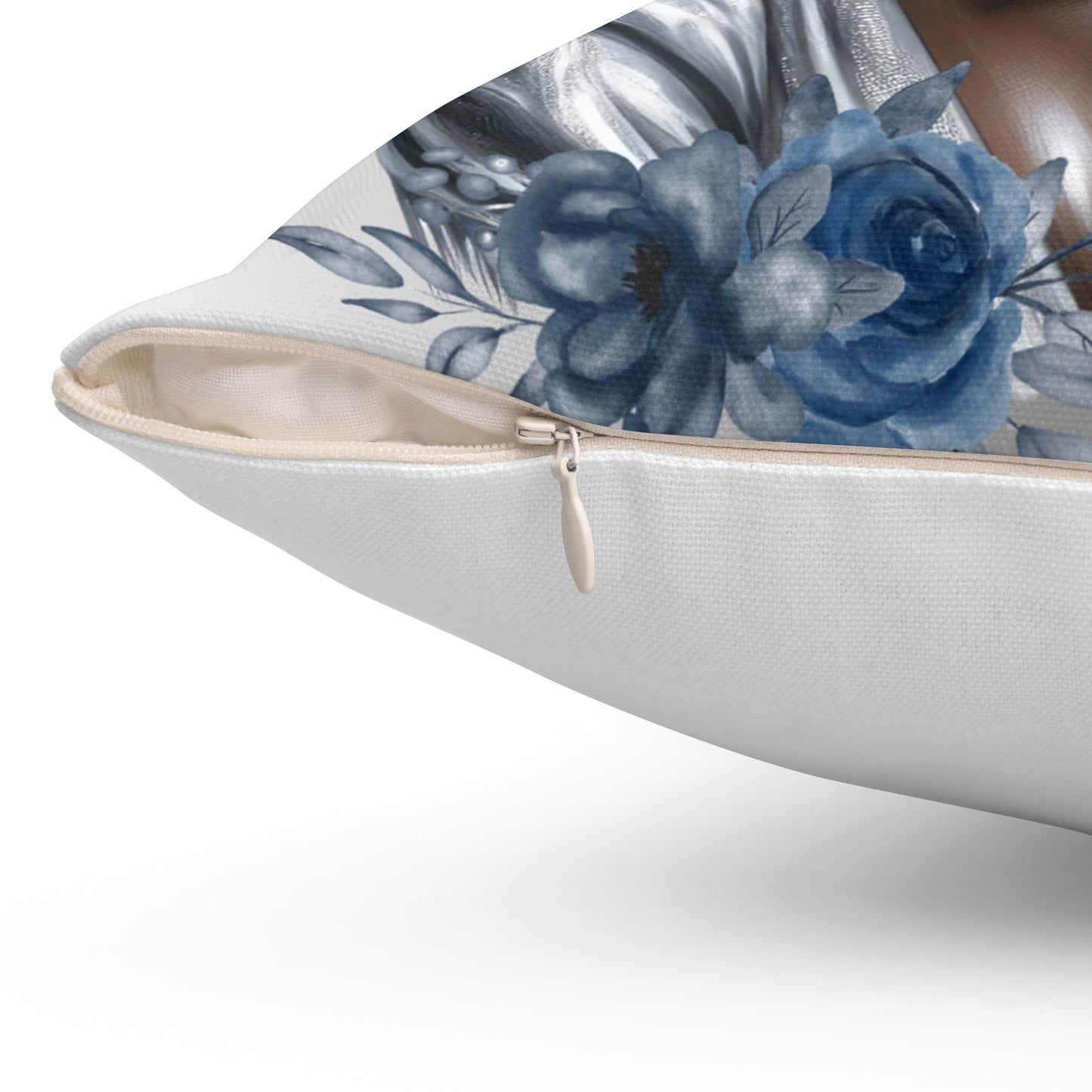 Silver-Spun Polyester Square Pillow