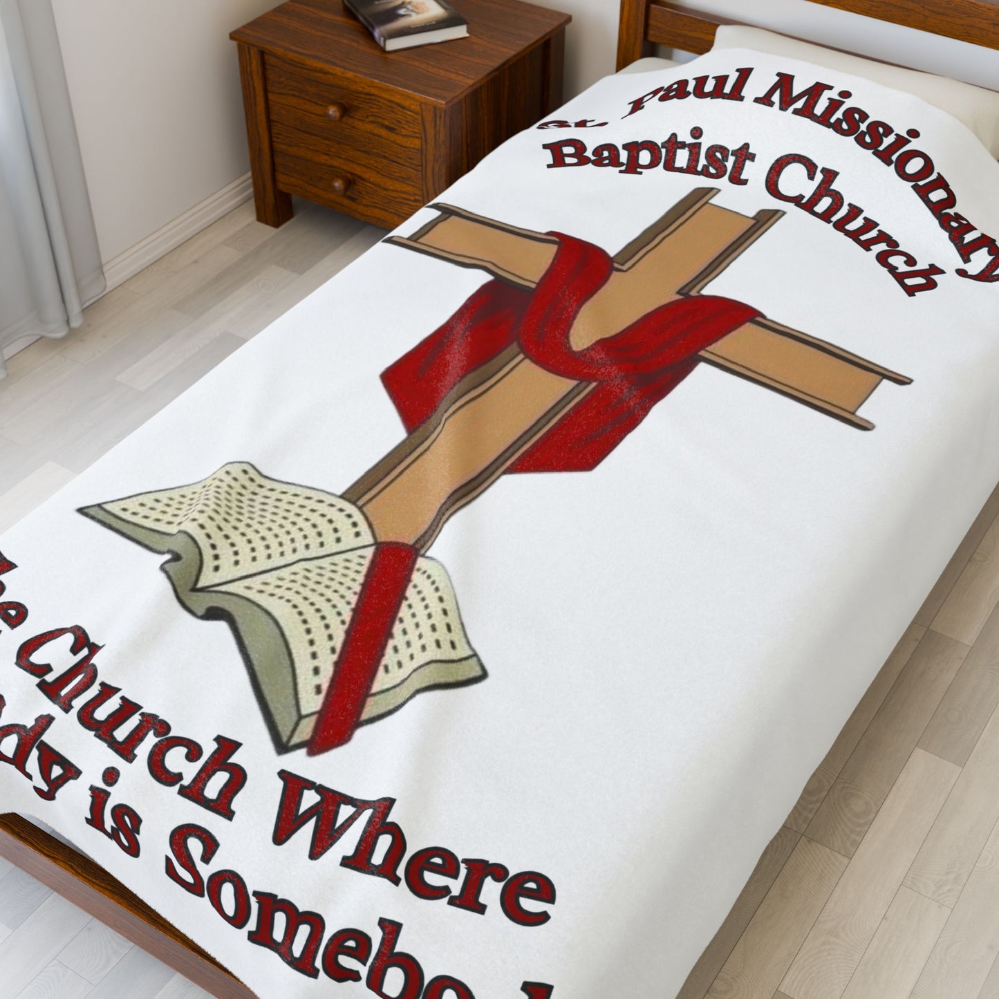 Christian Church Plush Blanket — "St. Paul Missionary Baptist Church: The Church Where Everybody is Somebody"