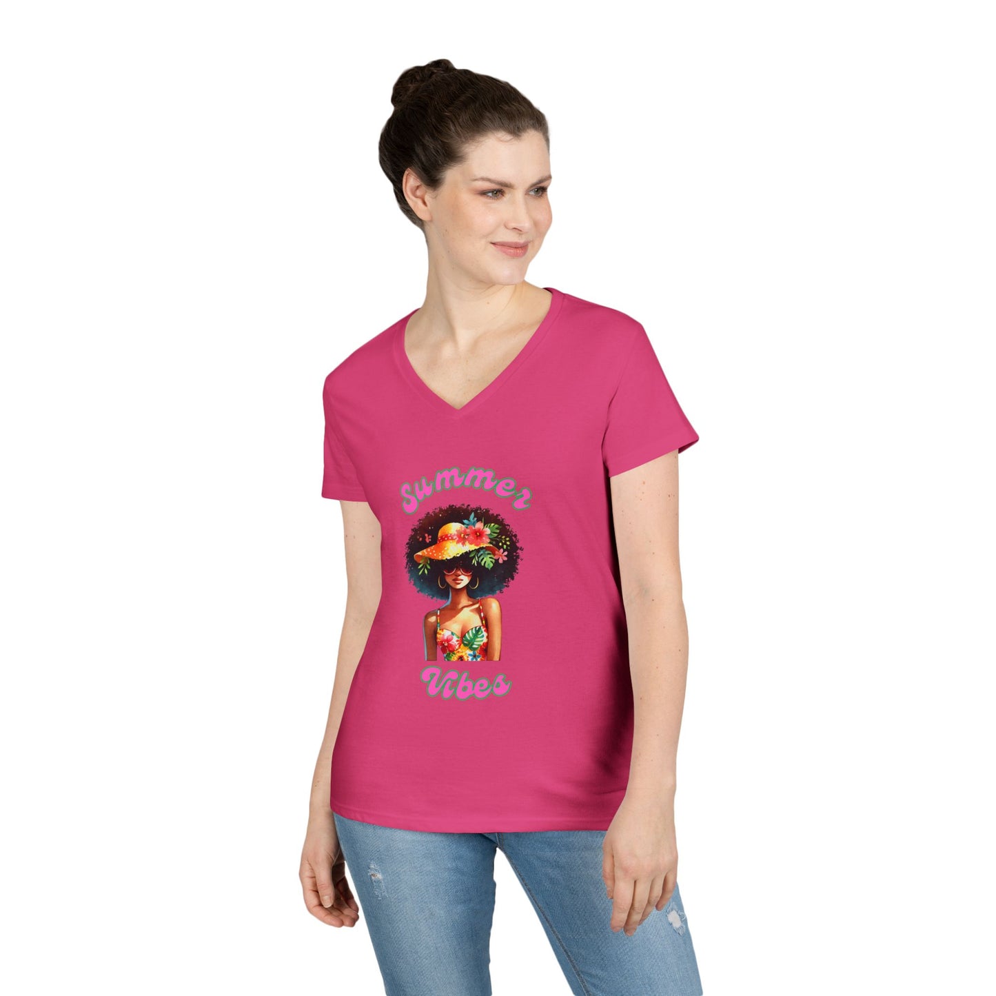Ladies' Summer V-Neck T-Shirt 4