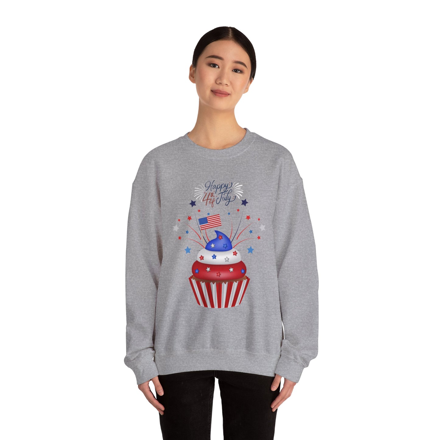 4th of July Patriotic Cupcake Crewneck Sweatshirt