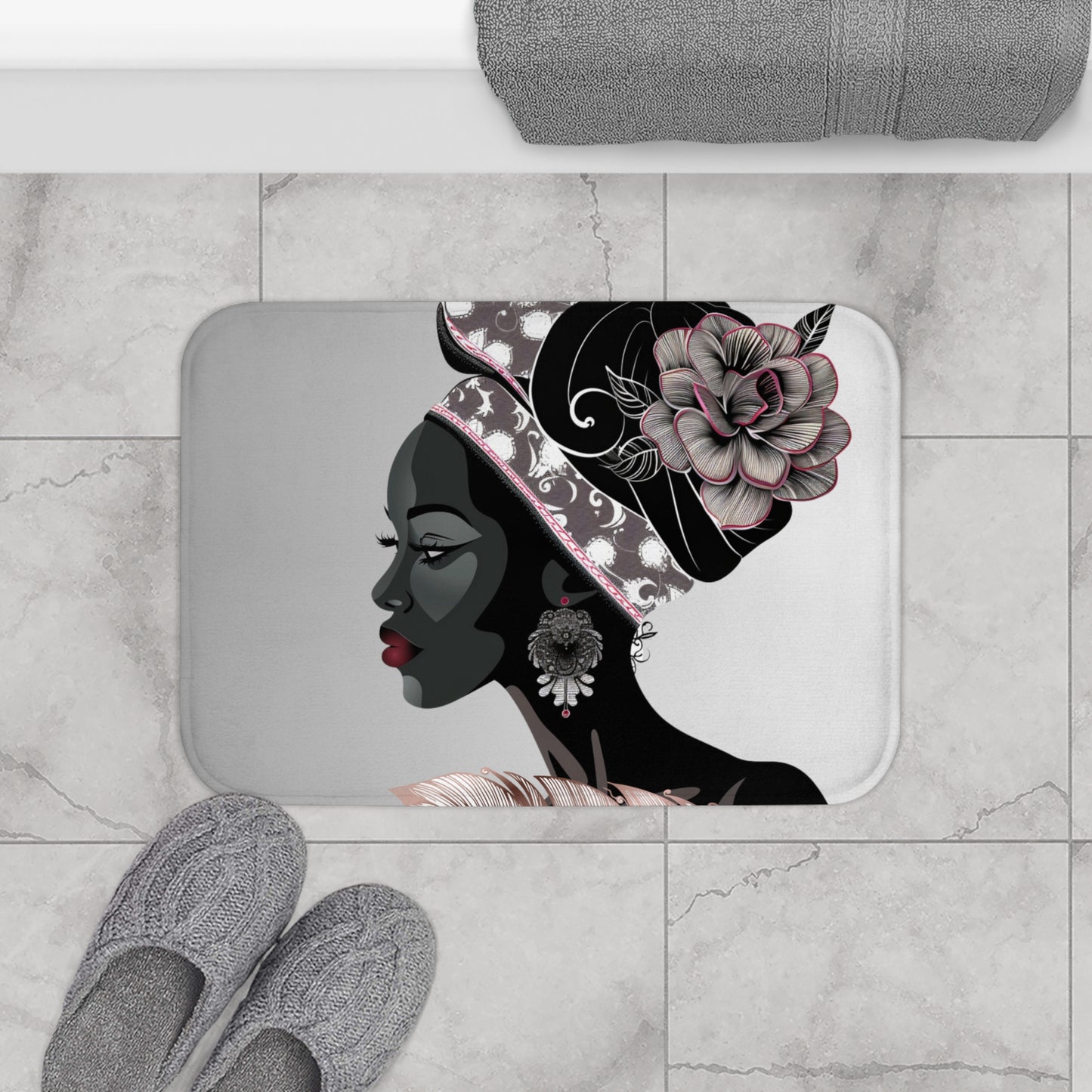 Queen Feather Bath Mat