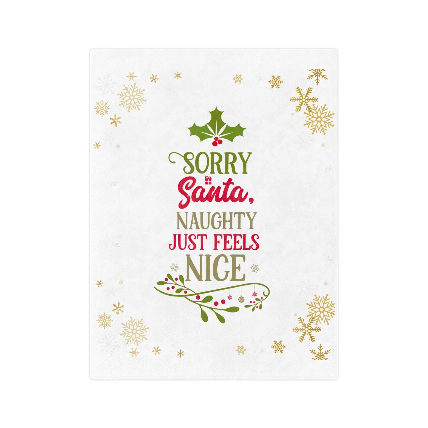 Naughty Feels Nice 2-Velveteen Microfiber Blanket (White)