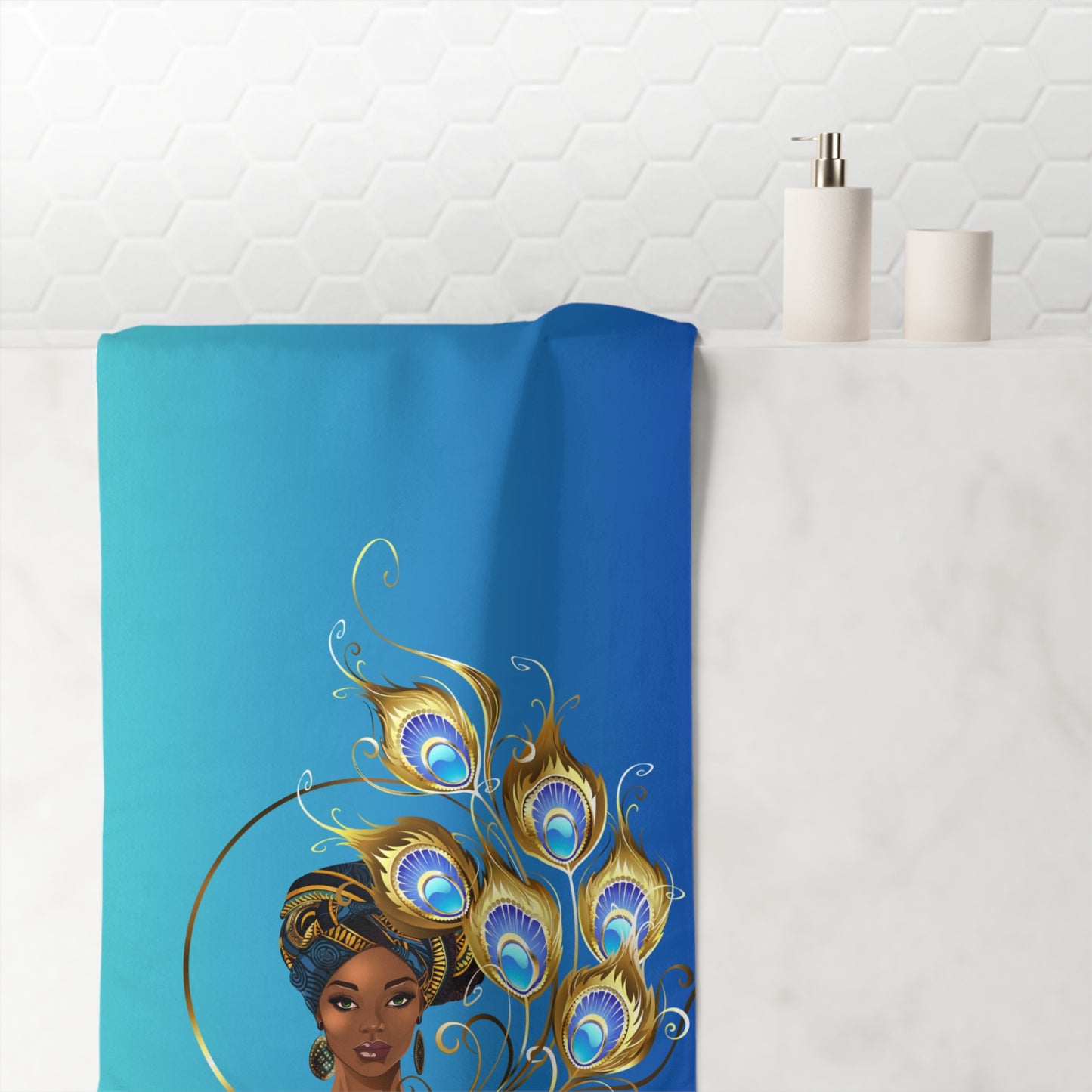 Peacock-Mink-Cotton Towel