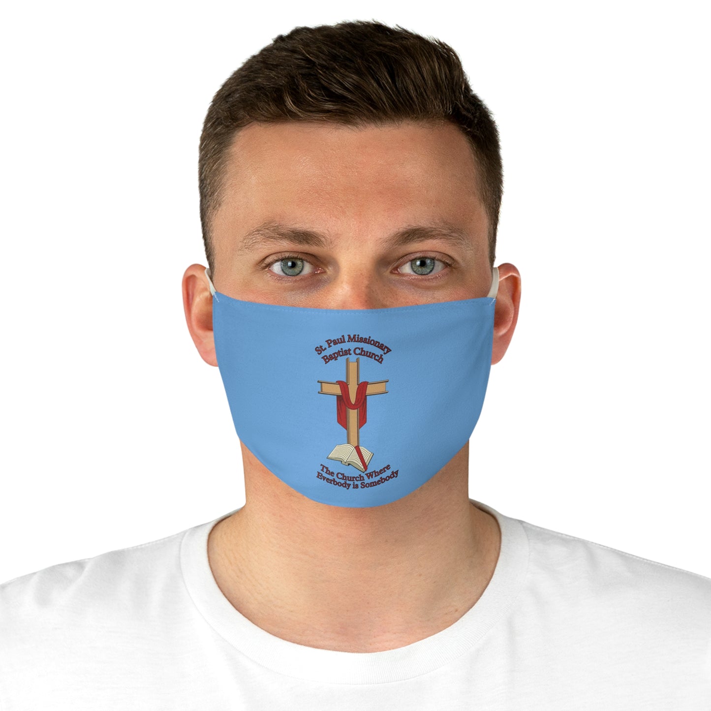St Paul Missionary Baptist Church Face Mask — Light Blue