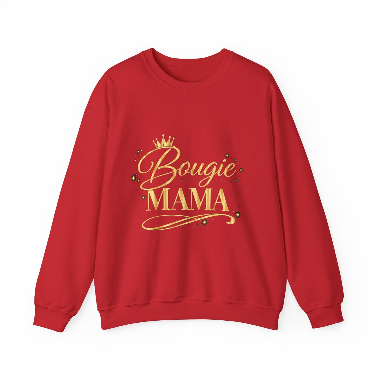 Bougie Mama Sweatshirt — Gold Crown Cozy Crewneck for Stylish Moms