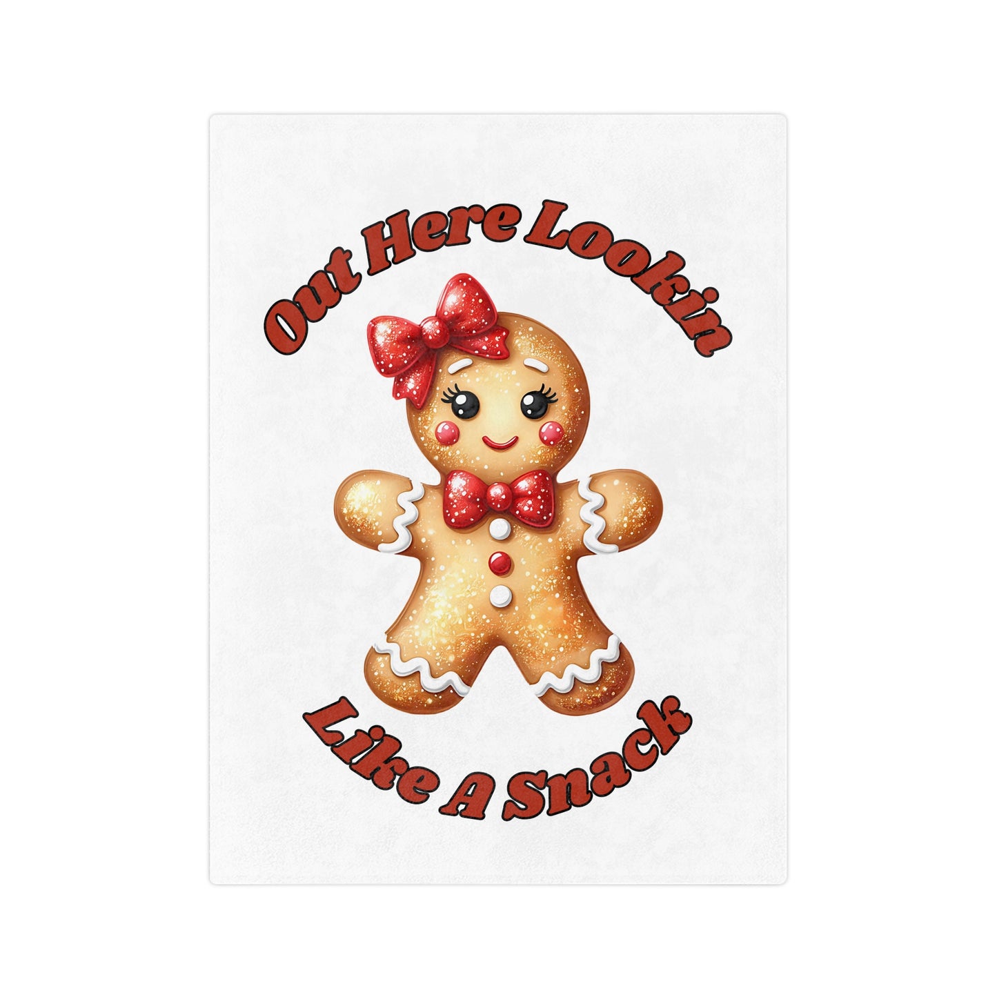 Lookin Like A Snack 2-Velveteen Microfiber Blanket (White)