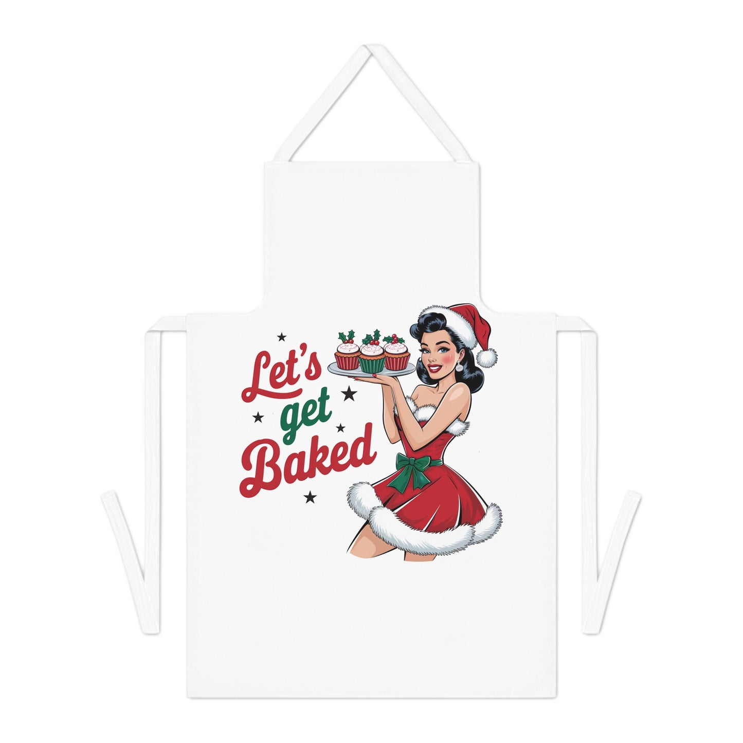 Let's Get Baked-Adult Apron (AOP) (White)
