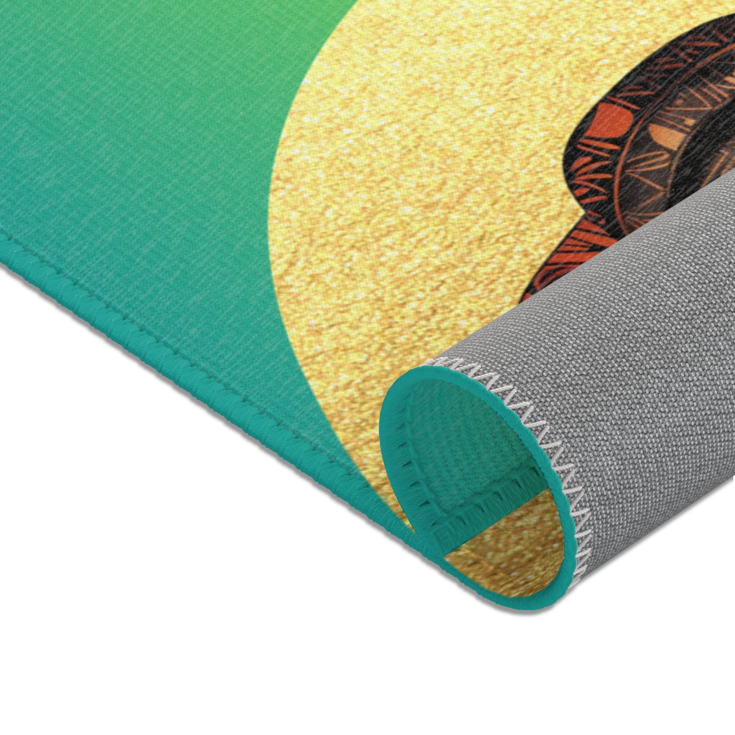 Queen Moon Area Rug - Cultural Home Decor with Gold Accents