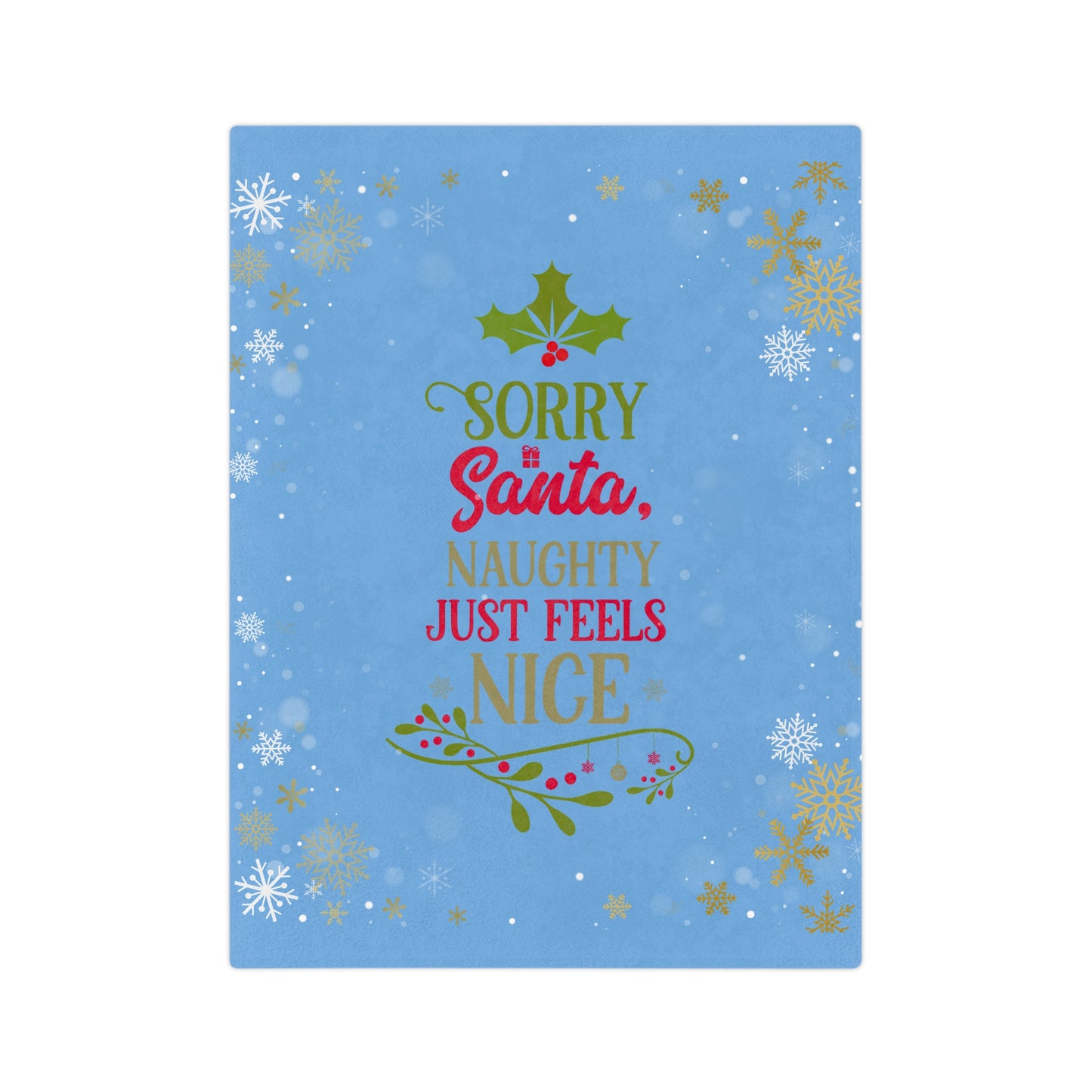 Naughty Feels Nice 2-Velveteen Microfiber Blanket (Lt Blue)