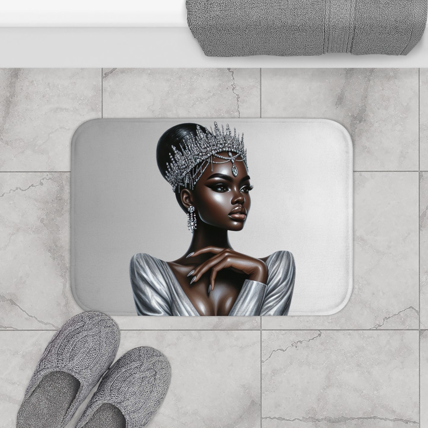 Queen Silver Bath Mat