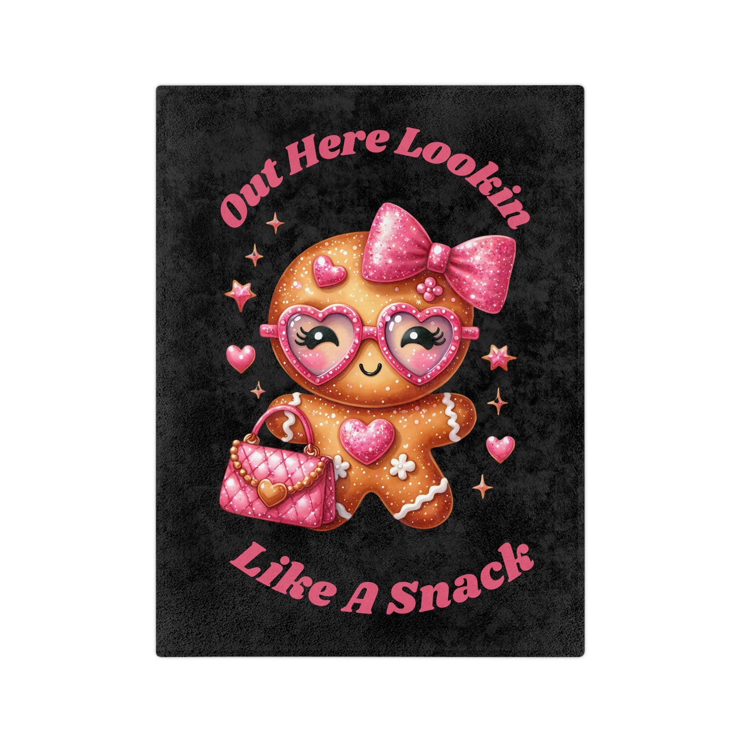 Lookin Like A Snack 1-Velveteen Microfiber Blanket (Black)