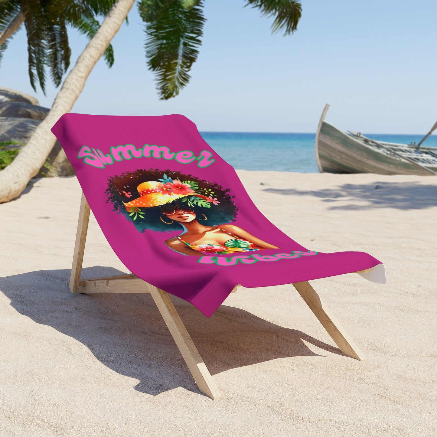 Colorful Summer Vibes Beach Towel 2-Heliconia