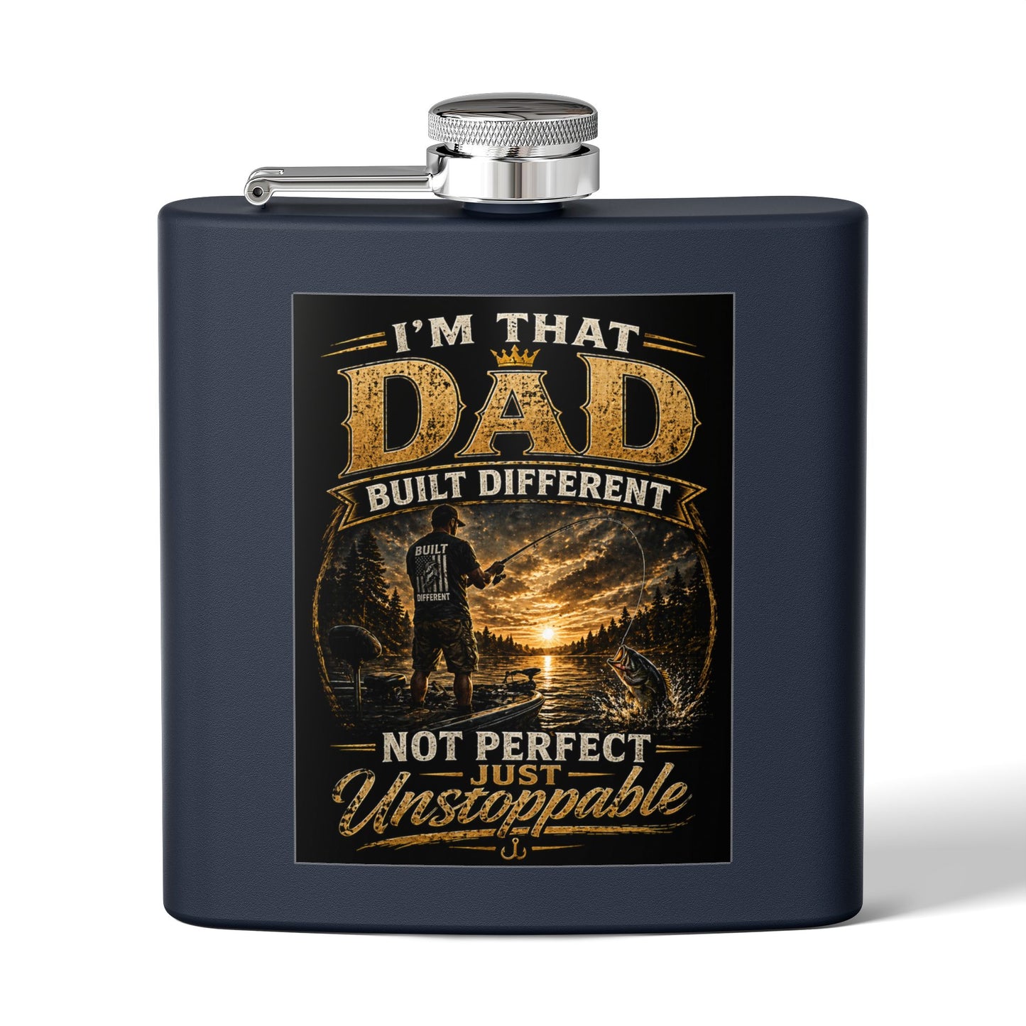 "I'm That Dad, Built Different" Stainless Steel Flask 6oz Gift for dad
