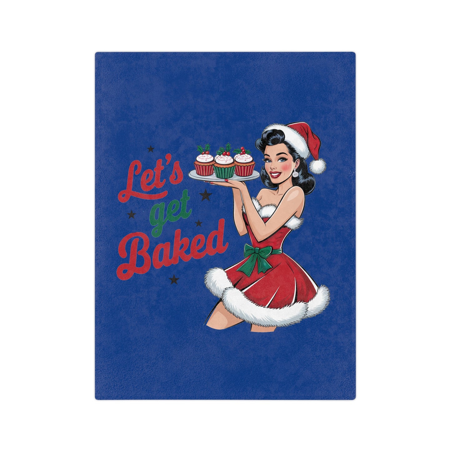 Let's Get Baked-Velveteen Microfiber Blanket (Dk Blue)