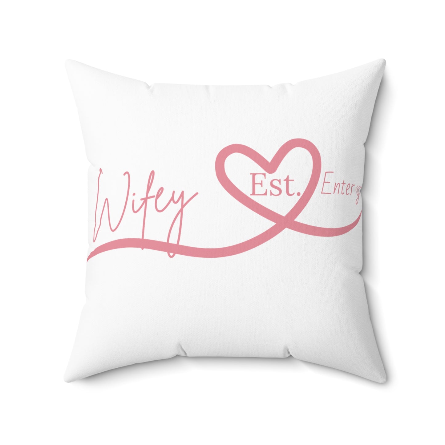 Wifey Est. Heart Decorative Pillow — Romantic Newlywed Anniversary Accent