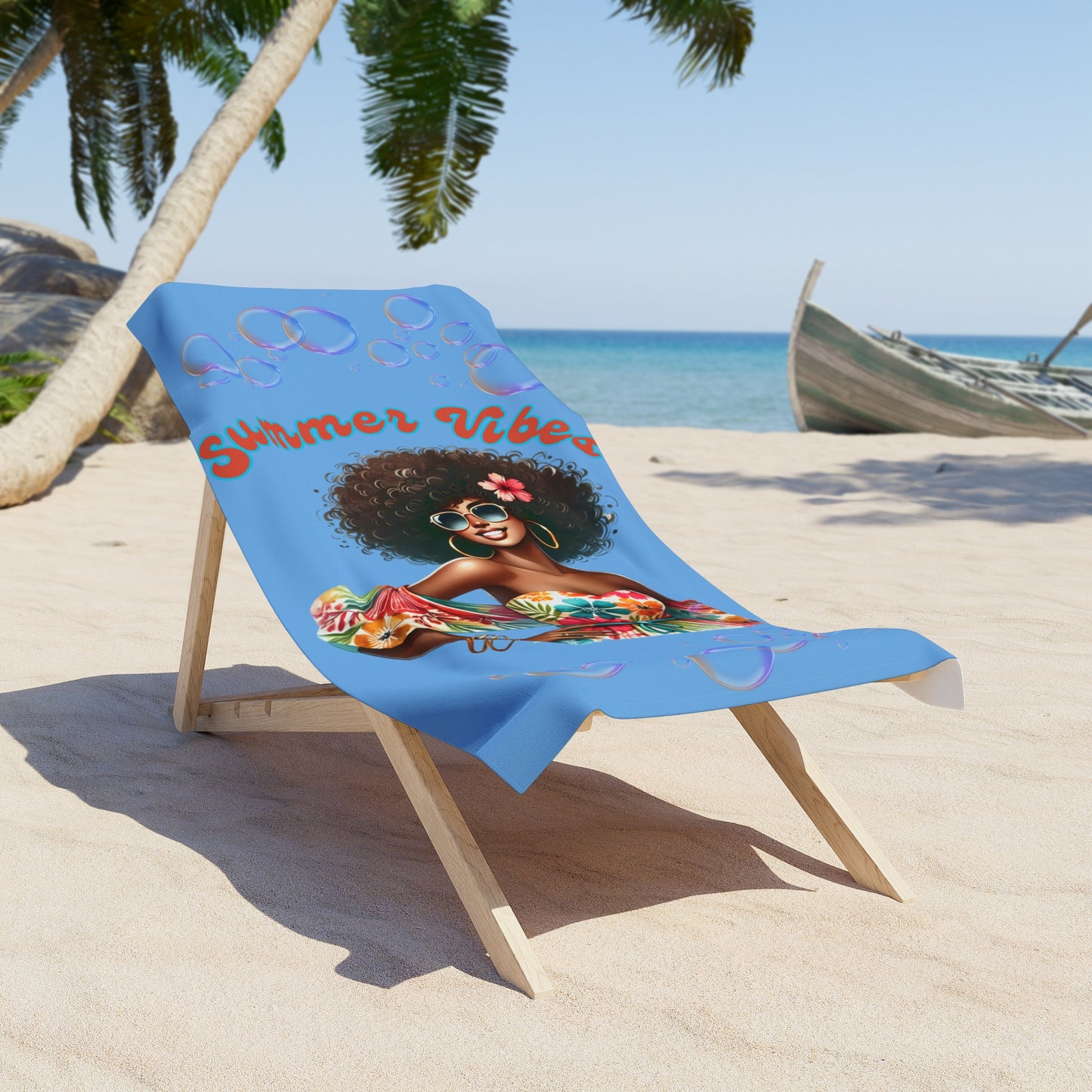 Summer Vibes Beach Towel 1-Lt Blue