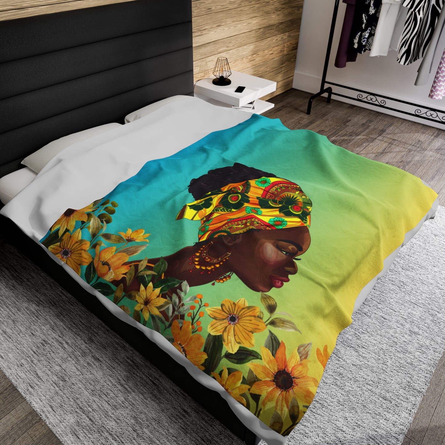 Yellow Flower-Velveteen Plush Blanket