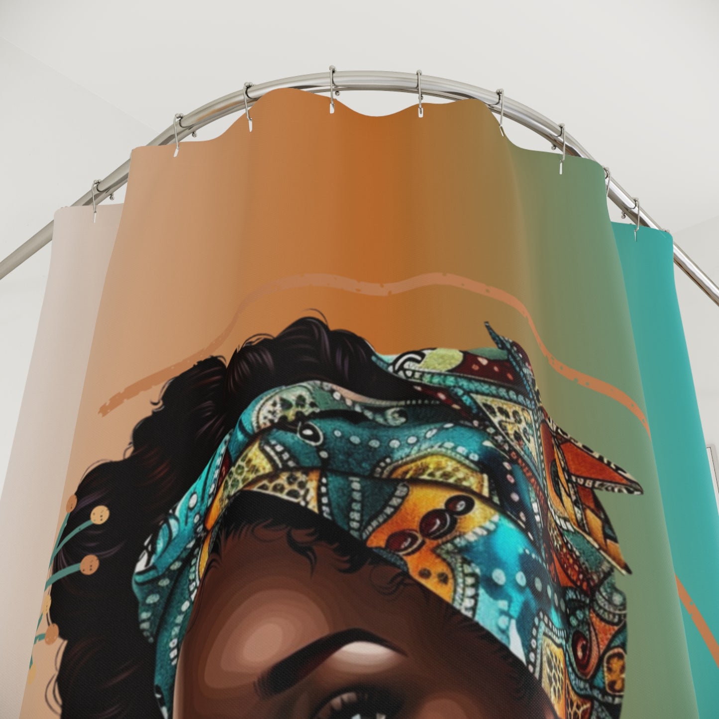 Queen Teal Shower Curtain
