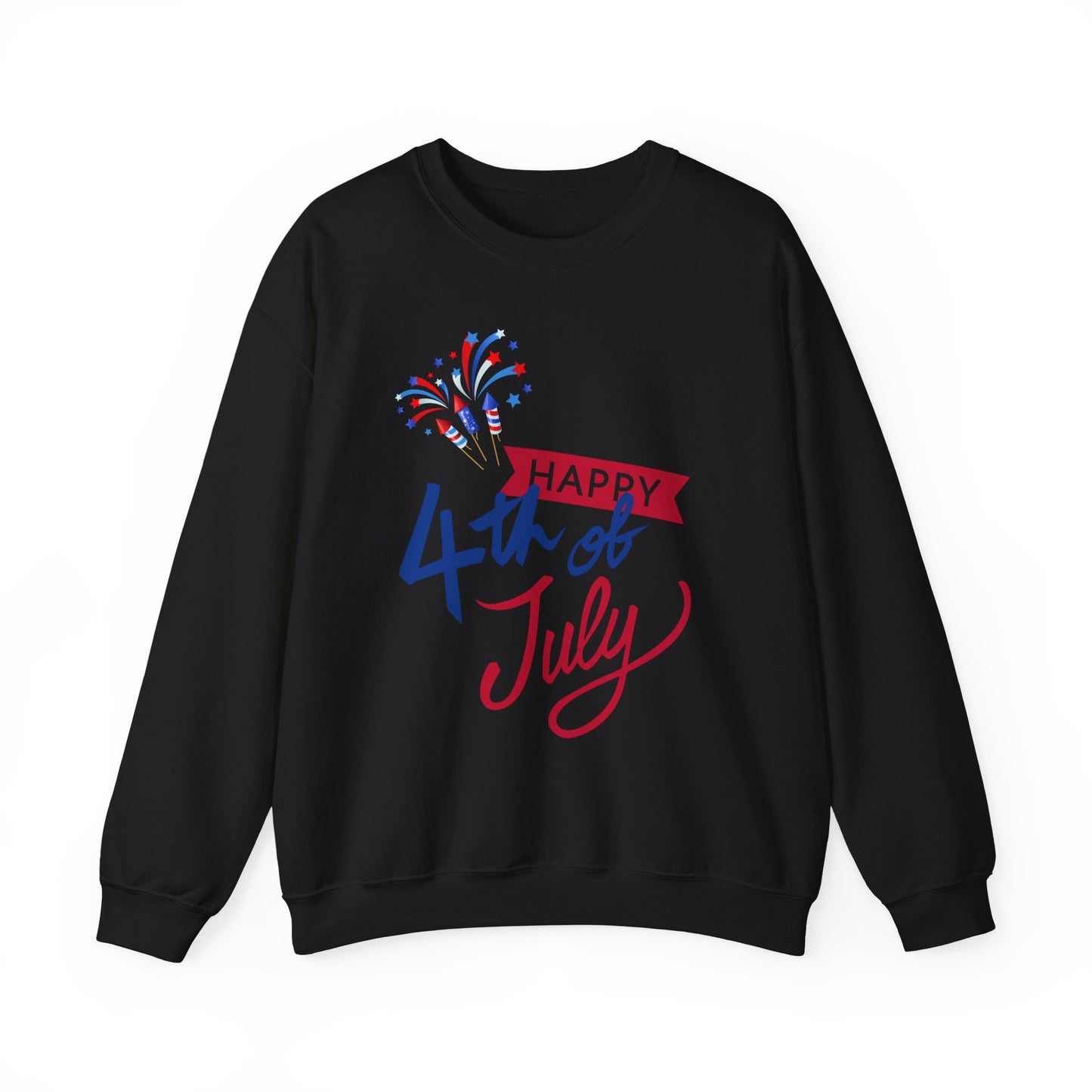 "Happy 4th of July" Patriotic Crewneck Sweatshirt