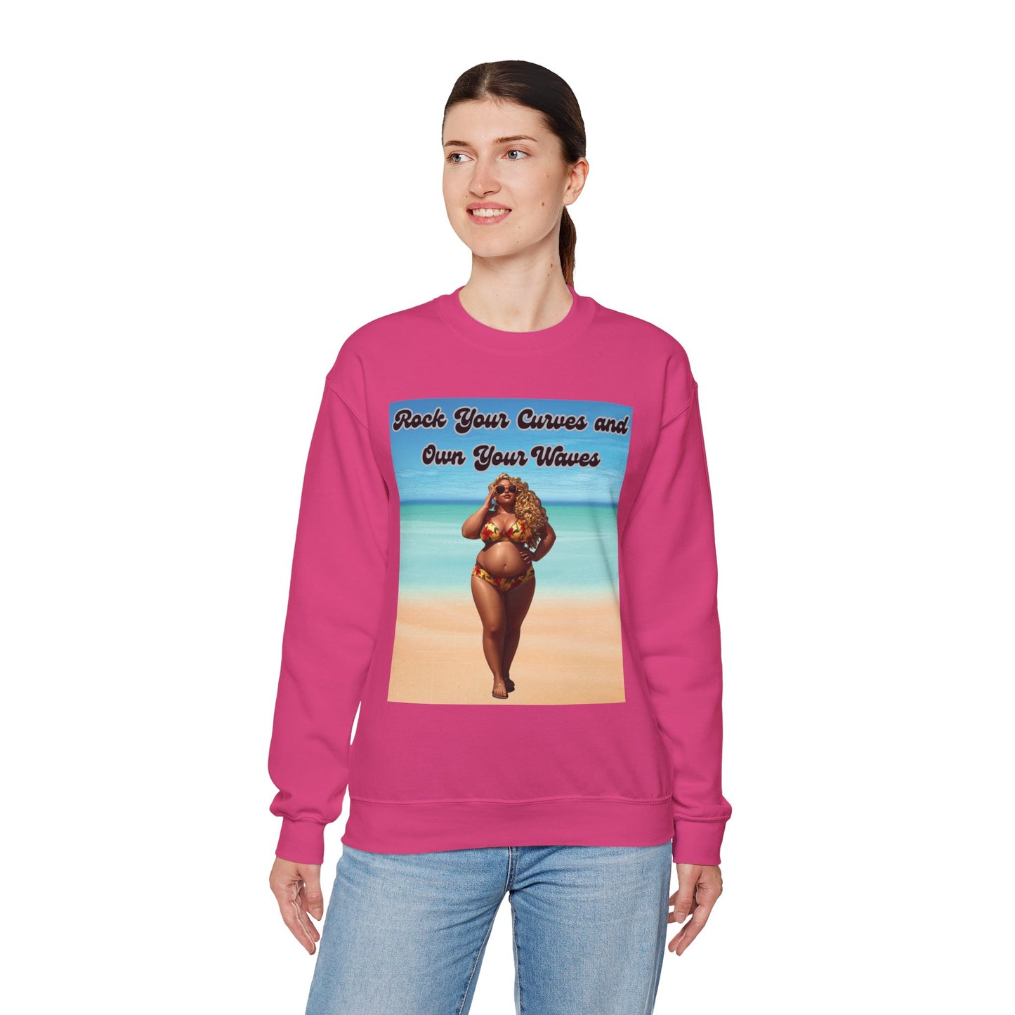 Rock Your Curves and Own Your Waves Crewneck Sweatshirt