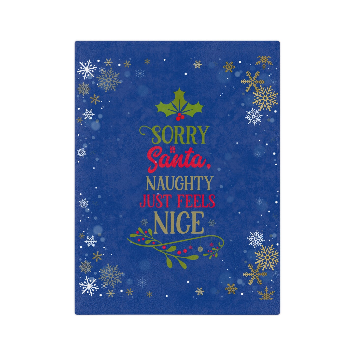 Naughty Feels Nice 2-Velveteen Microfiber Blanket (Dk Blue)