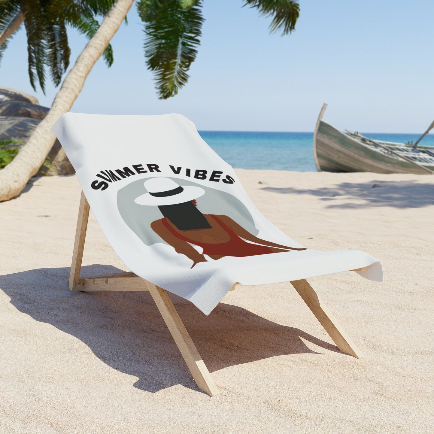 Summer Vibes Beach Towel 3-White