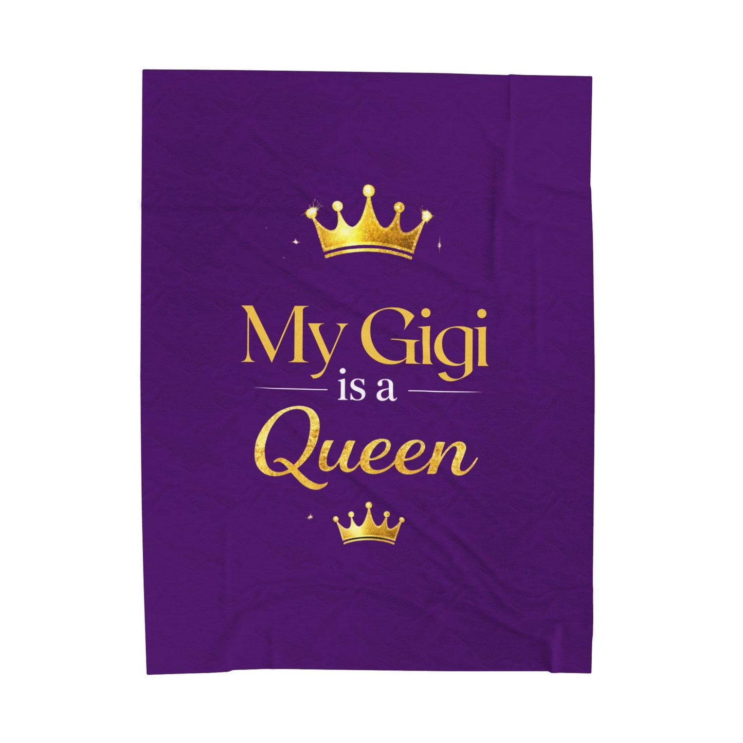 My Gigi Is a Queen Velveteen Plush Blanket — Soft Purple Royal Gift for Grandma