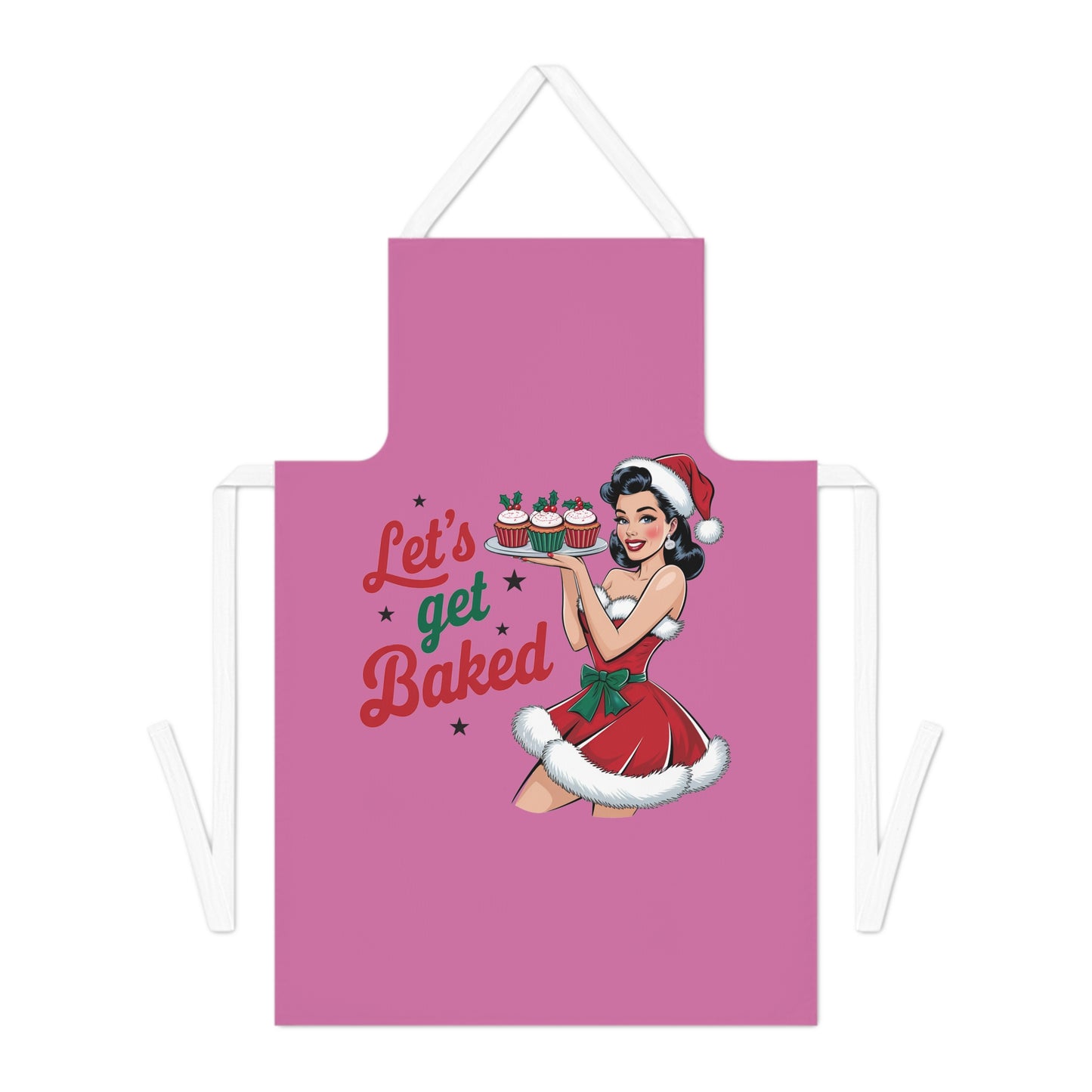 Let's Get Baked-Adult Apron (AOP) (Lt Pink)
