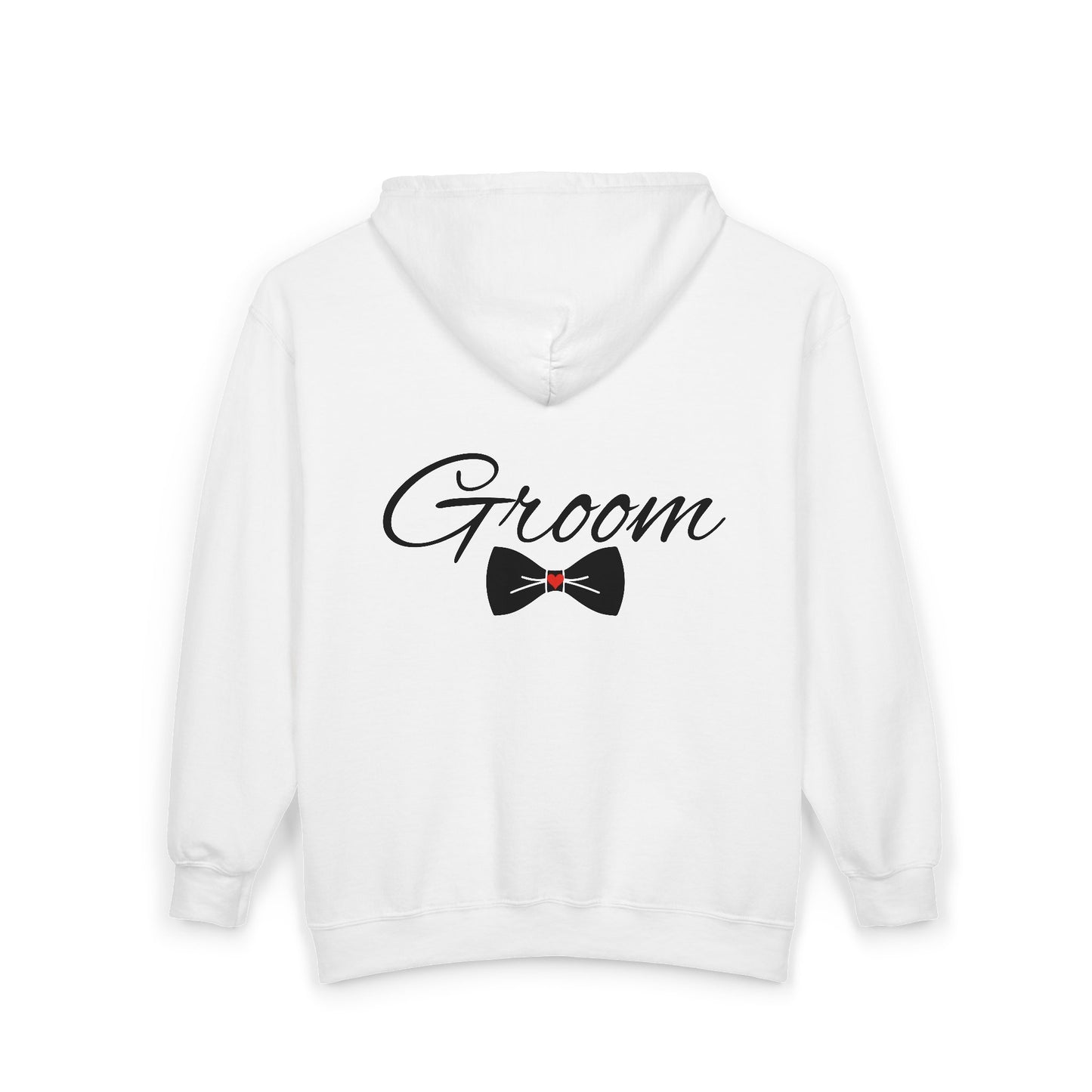 Groom Zip-Up Hoodie — "I Said Yes" Front & Bow Tie Back Wedding Jacket