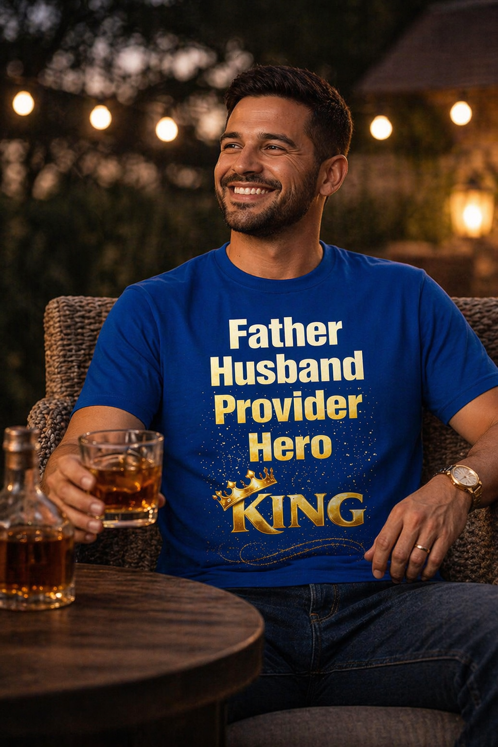 He Is Father Husband Provider Hero King T-Shirt — Men's Father's Day Tribute Tee