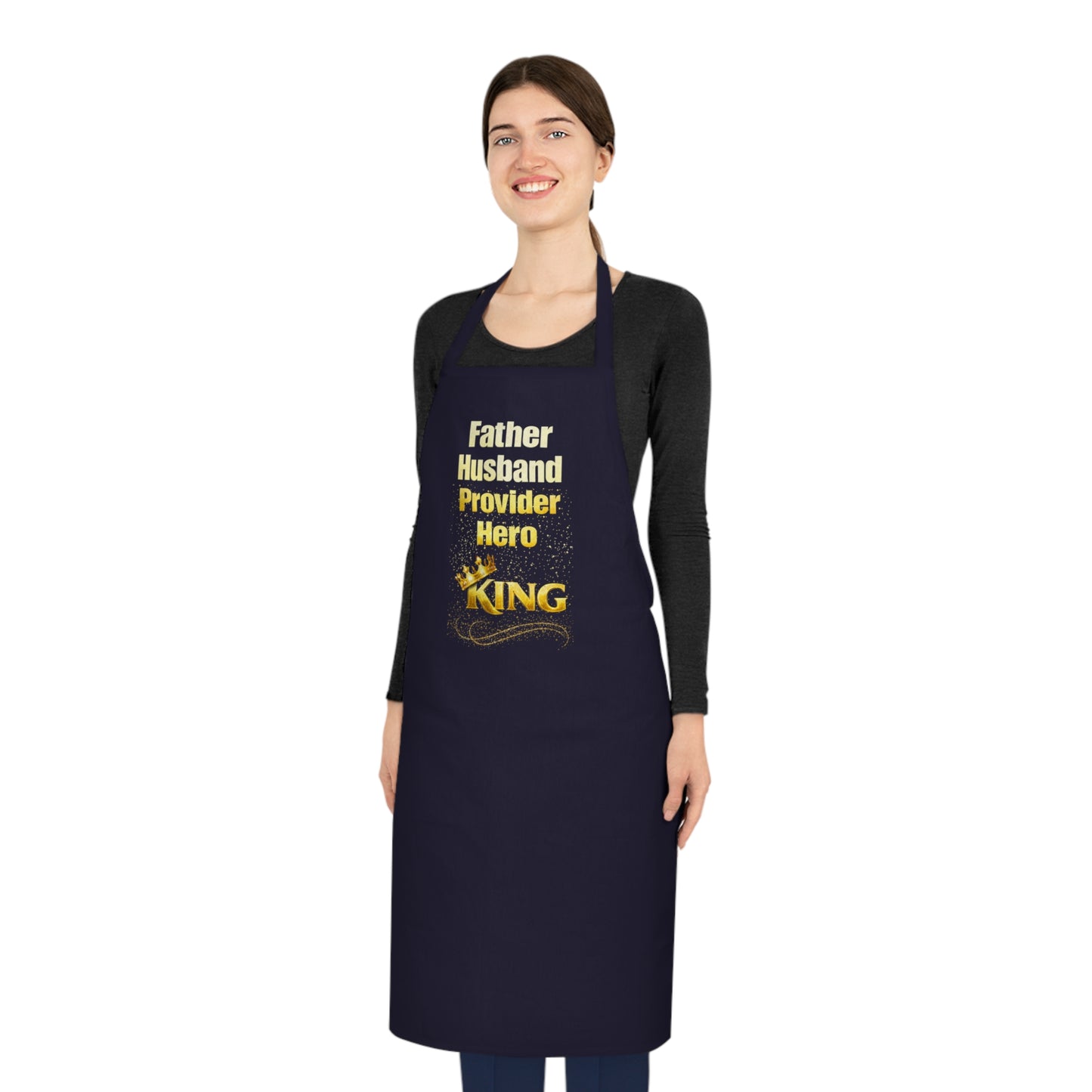 Father Husband Provider Hero King Cotton Apron — Father’s Day BBQ & Cooking Gift