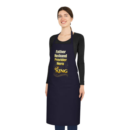 Father Husband Provider Hero King Cotton Apron — Father’s Day BBQ & Cooking Gift