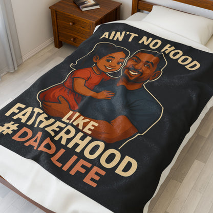 Fatherhood-Hispanic-Blk Plush Blanket