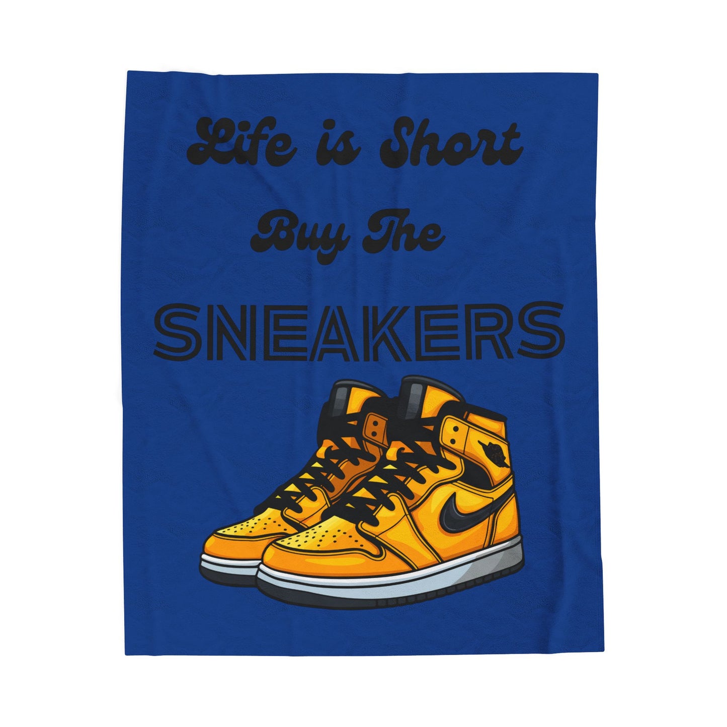 Life is Short Buy The Sneakers Velveteen Blanket