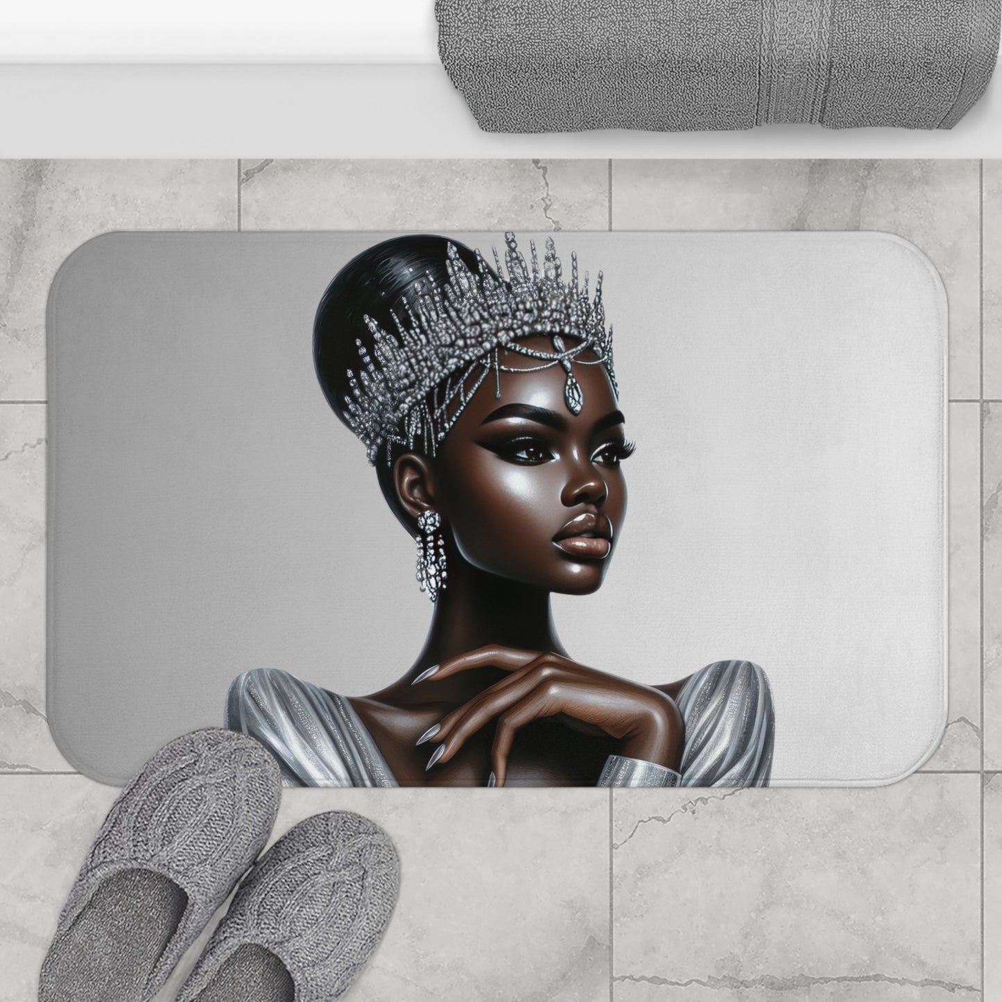 Queen Silver Bath Mat