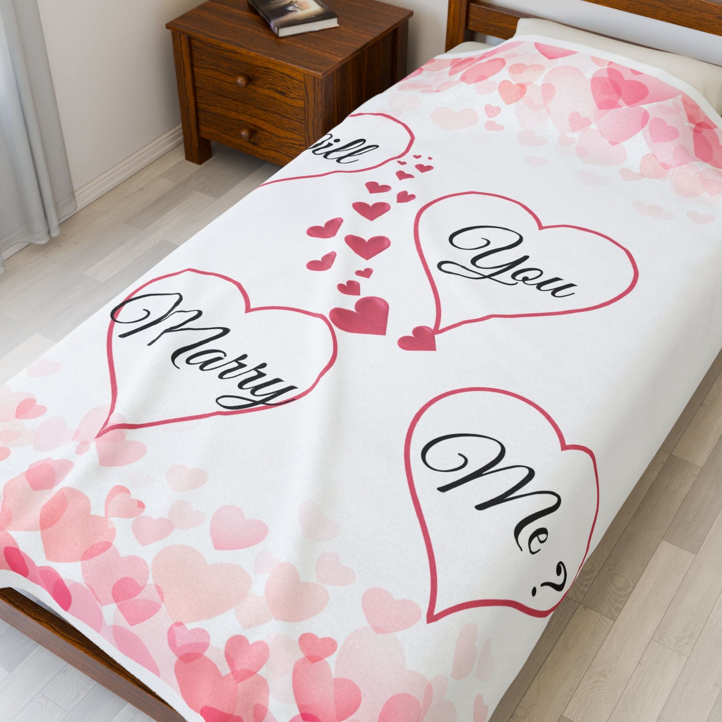 "Will You Marry Me?" Romantic Proposal Heart Throw 2