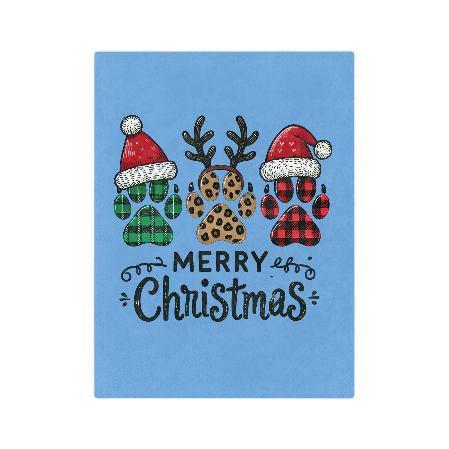 Christmas Paws-Light Blue