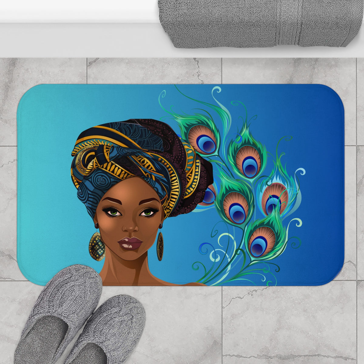 Queen Peacock Bath Mat