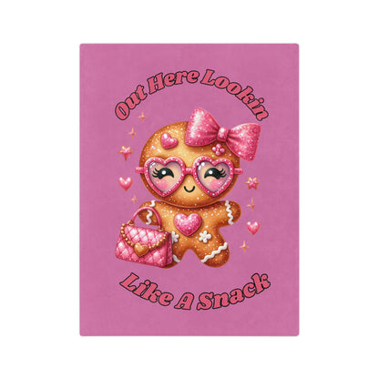 Lookin Like A Snack 1-Velveteen Microfiber Blanket (Lt Pink)