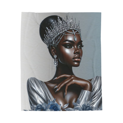 Silver-Velveteen Plush Blanket