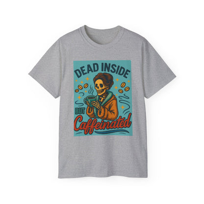 Skeleton-Dead Inside But Caffeinated Tee, Image 1