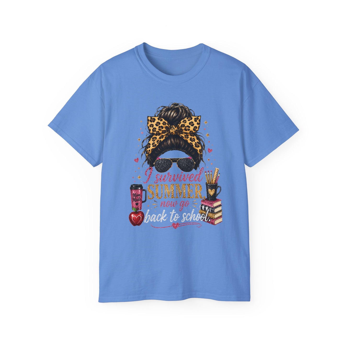 "I Survived Summer Now Go Back to School" Graphic Shirt" -Back-to-School Tee  4