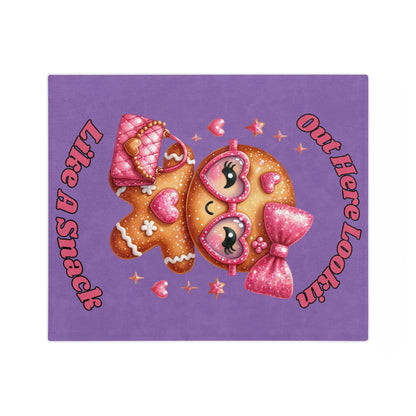 Lookin Like A Snack 1-Velveteen Microfiber Blanket (Lt Purple)