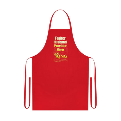 Father Husband Provider Hero King Cotton Apron — Father’s Day BBQ & Cooking Gift