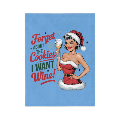 Forget About The Wine-Velveteen Microfiber Blanket (Lt Blue)