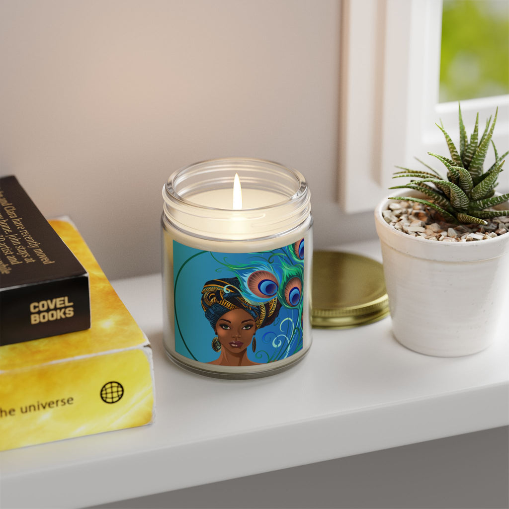 Peacock-Scented Candles, Coconut Apricot Wax (4oz, 9oz)