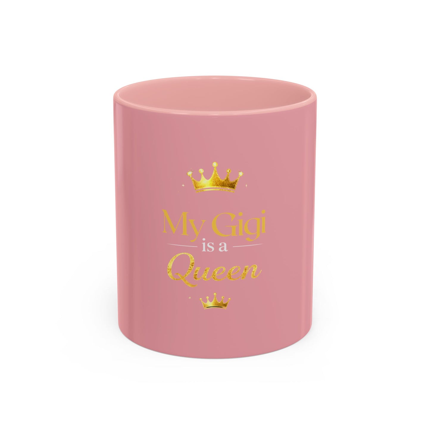 My Gigi Is a Queen Pink Accent Coffee Mug — Gift for Grandmothers