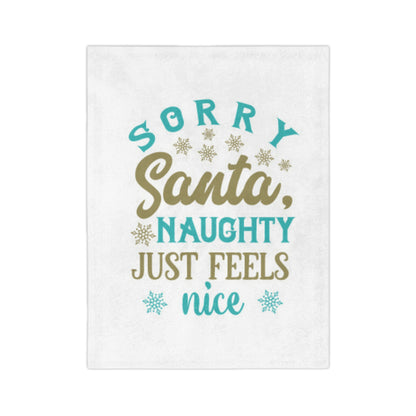 Naughty Feels Nice 1-Velveteen Microfiber Blanket (White)