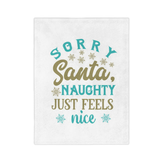 Naughty Feels Nice 1-Velveteen Microfiber Blanket (White)